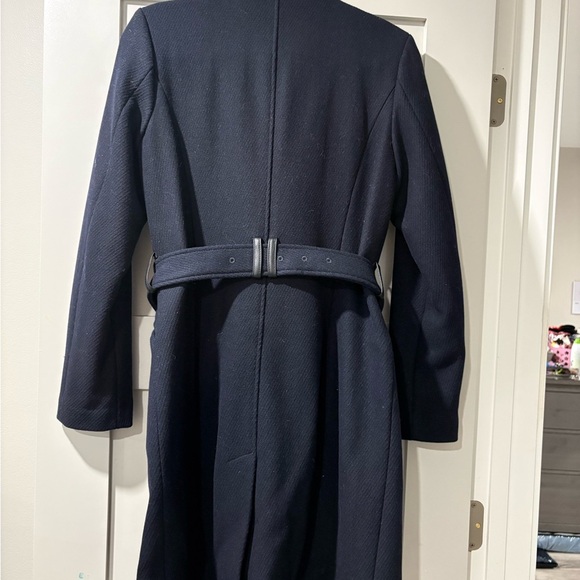 Cole Haan Navy Belted Coat - Picture 2 of 5